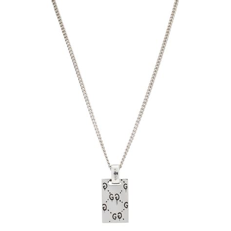 gucci ghost pendant men's|Gucci ghost necklace in silver.